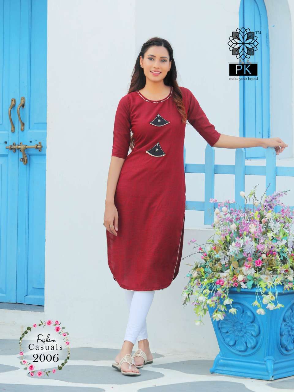 FASHION CASUAL VOL-2 BY PK 2001 TO 2006 SERIES STYLISH FANCY BEAUTIFUL COLORFUL CASUAL WEAR & ETHNIC WEAR WEAVED RAYON WITH MANUAL WORK KURTIS AT WHOLESALE PRICE