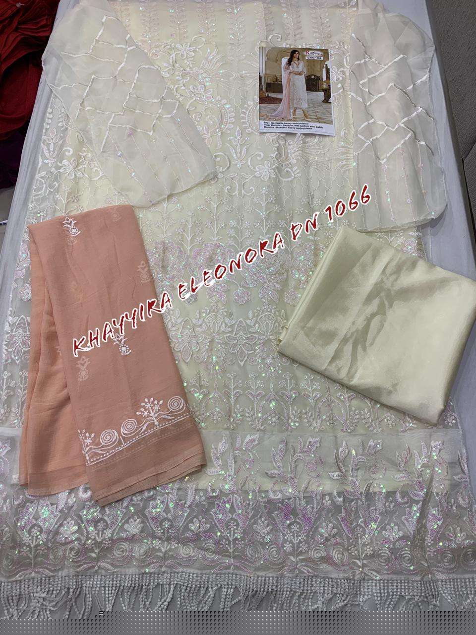 ELEONORA COLLECTION BY KHAYYIRA 1063 TO 1067 SERIES BEAUTIFUL STYLISH SHARARA SUITS FANCY COLORFUL CASUAL WEAR & ETHNIC WEAR & READY TO WEAR HEAVY GEORGETTE WITH EMBROIDERY DRESSES AT WHOLESALE PRICE