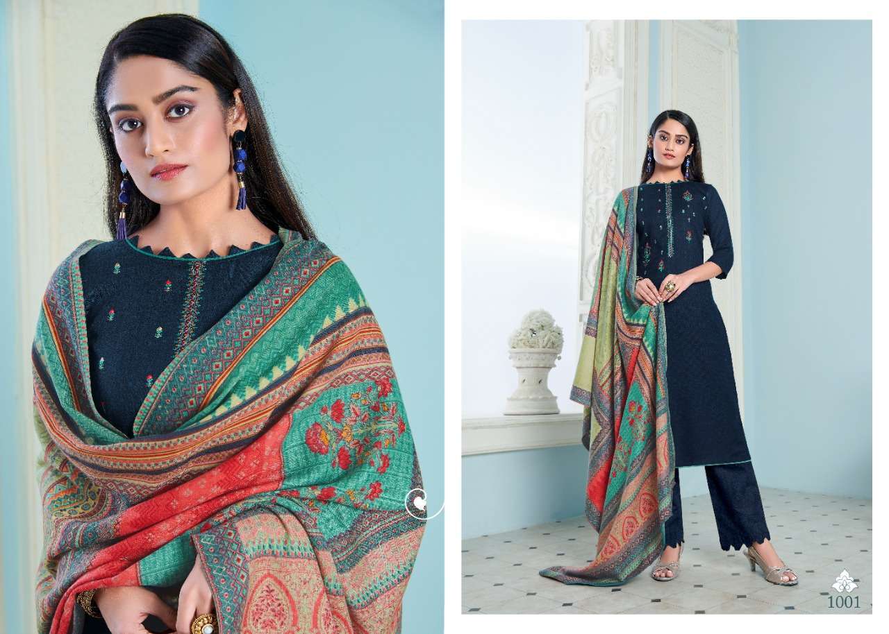 MADHUBALA BY 7 CLOUDS 1001 TO 1008 SERIES DESIGNER ANARKALI SUITS COLLECTION BEAUTIFUL STYLISH FANCY COLORFUL PARTY WEAR & OCCASIONAL WEAR PURE PASHMINA PRINTED WITH EMBROIDERY DRESSES AT WHOLESALE PRICE