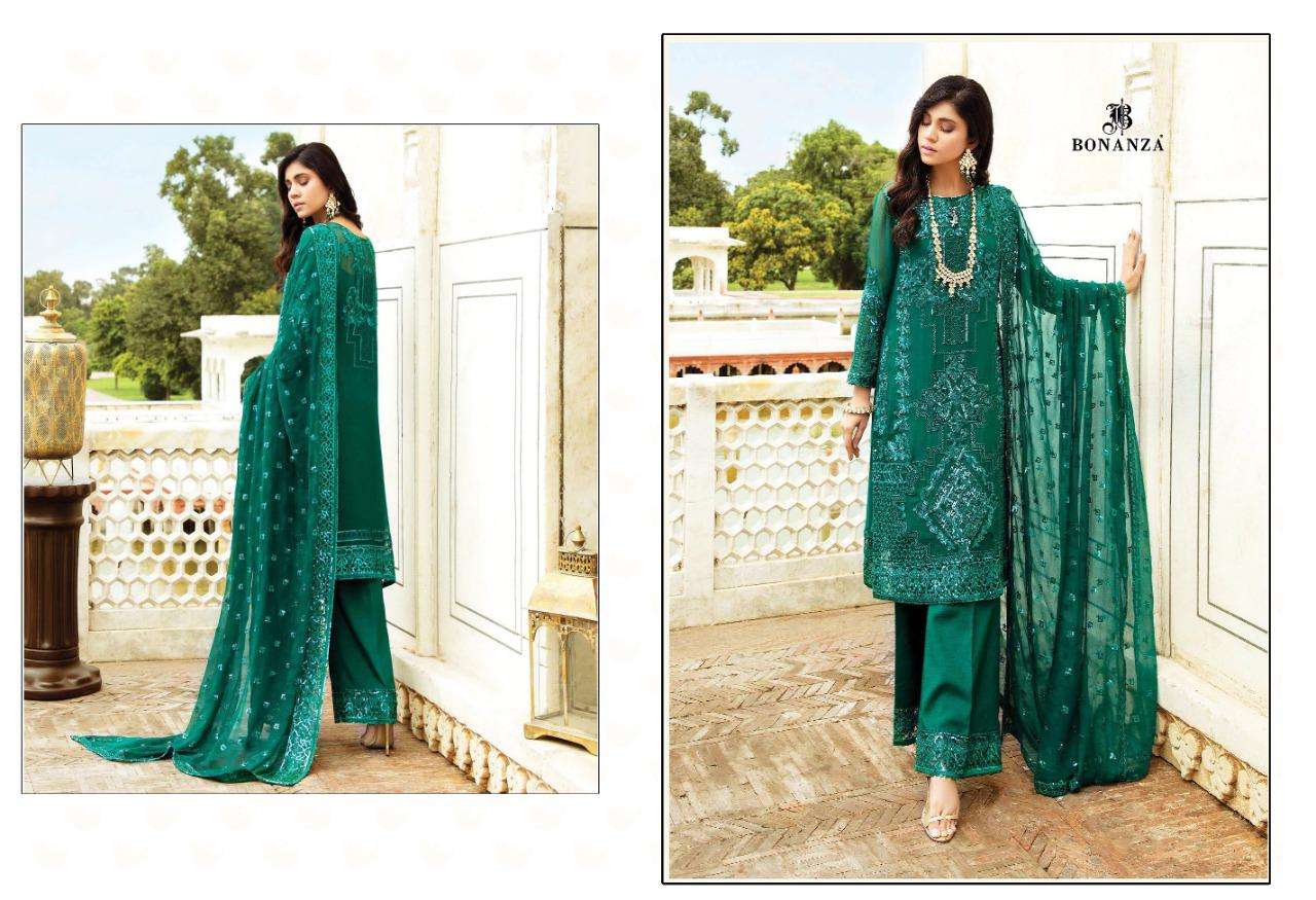 ALLIFA 5001 SERIES BY BONANZA 5001 TO 5003 SERIES PAKISTANI SUITS BEAUTIFUL FANCY COLORFUL STYLISH PARTY WEAR & OCCASIONAL WEAR HEAVY GEORGETTE WITH EMBROIDERY DRESSES AT WHOLESALE PRICE