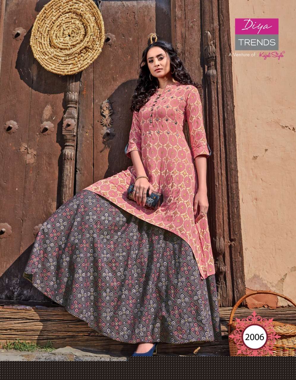 FLORENCE VOL-2 BY DIYA TRENDS 2001 TO 2010 SERIES BEAUTIFUL STYLISH FANCY COLORFUL CASUAL WEAR & ETHNIC WEAR RAYON/COTTON WITH EMBROIDERED KURTIS WITH BOTTOM AT WHOLESALE PRICE
