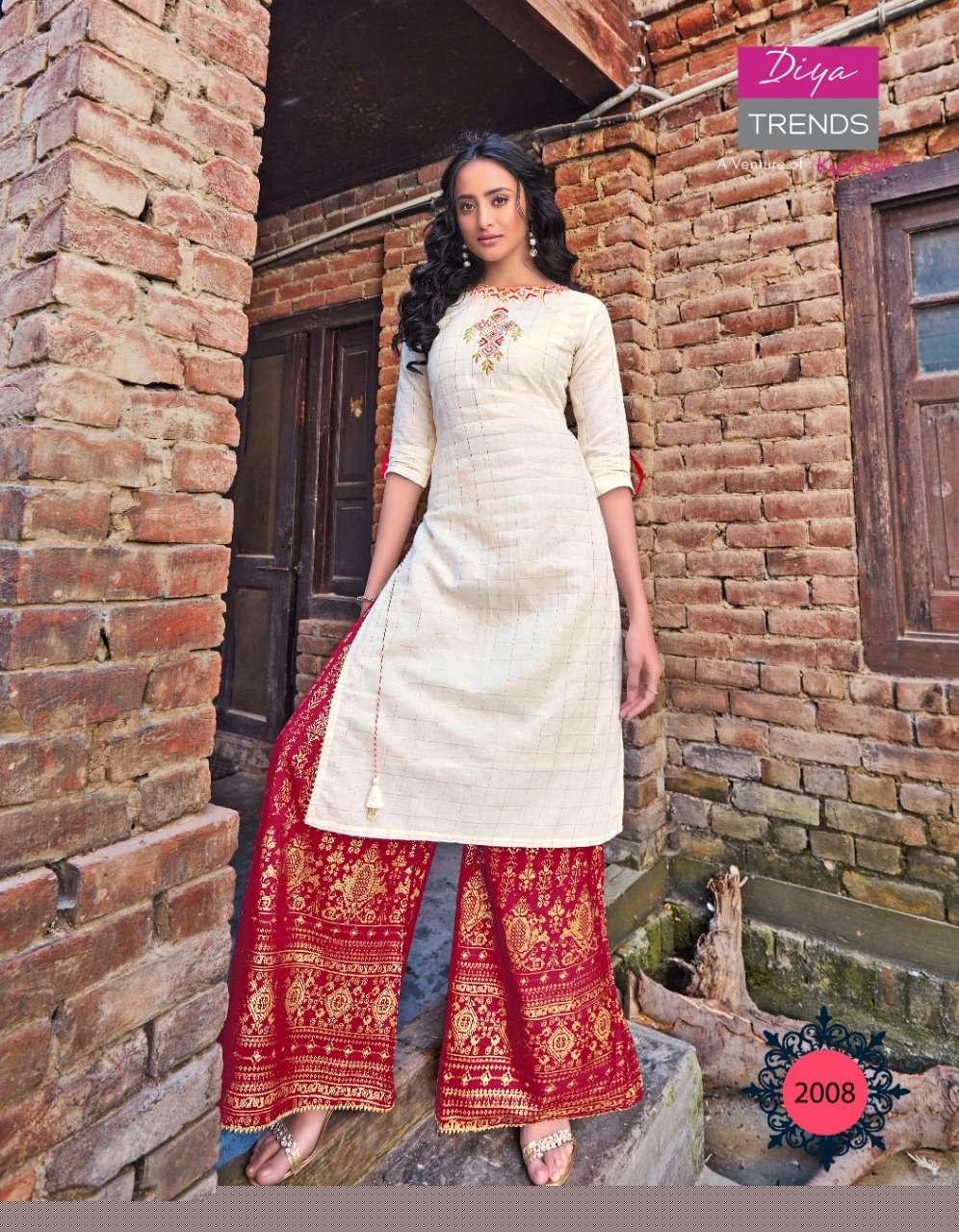 FLORENCE VOL-2 BY DIYA TRENDS 2001 TO 2010 SERIES BEAUTIFUL STYLISH FANCY COLORFUL CASUAL WEAR & ETHNIC WEAR RAYON/COTTON WITH EMBROIDERED KURTIS WITH BOTTOM AT WHOLESALE PRICE