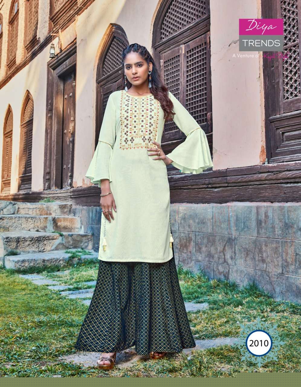 FLORENCE VOL-2 BY DIYA TRENDS 2001 TO 2010 SERIES BEAUTIFUL STYLISH FANCY COLORFUL CASUAL WEAR & ETHNIC WEAR RAYON/COTTON WITH EMBROIDERED KURTIS WITH BOTTOM AT WHOLESALE PRICE