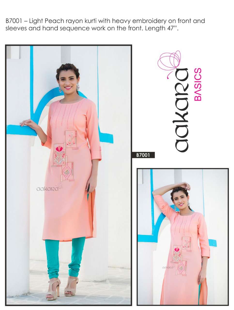 AAKARA BASICS BY AAKARA 7001 TO 7008 SERIES STYLISH FANCY BEAUTIFUL COLORFUL CASUAL WEAR & ETHNIC WEAR RAYON PRINTED KURTIS AT WHOLESALE PRICE