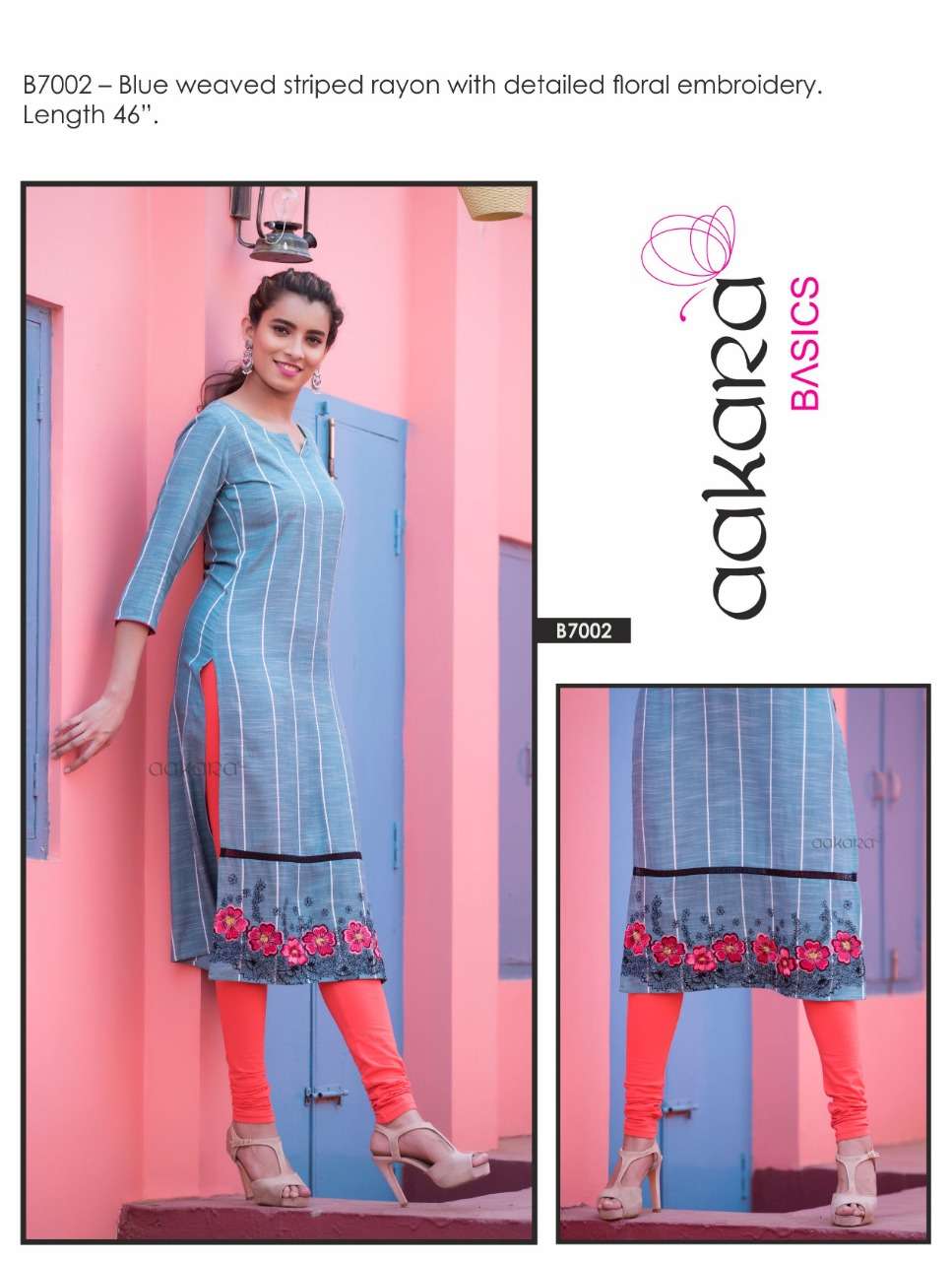 AAKARA BASICS BY AAKARA 7001 TO 7008 SERIES STYLISH FANCY BEAUTIFUL COLORFUL CASUAL WEAR & ETHNIC WEAR RAYON PRINTED KURTIS AT WHOLESALE PRICE