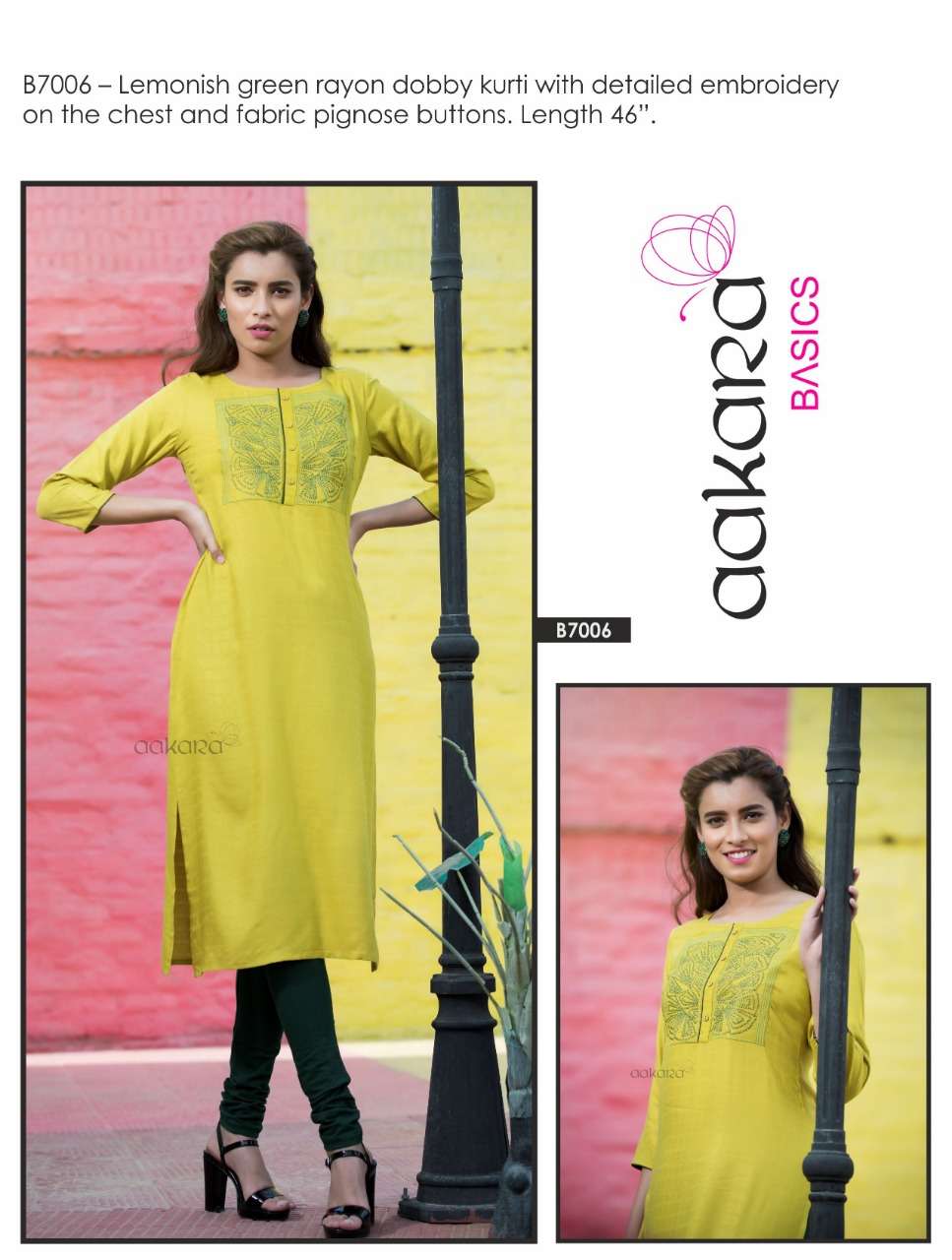 AAKARA BASICS BY AAKARA 7001 TO 7008 SERIES STYLISH FANCY BEAUTIFUL COLORFUL CASUAL WEAR & ETHNIC WEAR RAYON PRINTED KURTIS AT WHOLESALE PRICE
