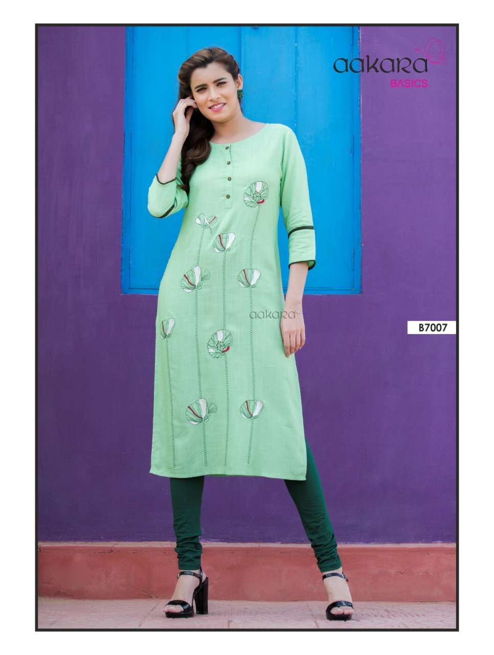 AAKARA BASICS BY AAKARA 7001 TO 7008 SERIES STYLISH FANCY BEAUTIFUL COLORFUL CASUAL WEAR & ETHNIC WEAR RAYON PRINTED KURTIS AT WHOLESALE PRICE
