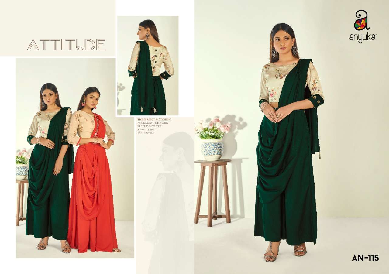 CHERRY BY ANYUKA 115 TO 119 SERIES STYLISH FANCY BEAUTIFUL COLORFUL CASUAL WEAR & ETHNIC WEAR VISCOSE SATIN / VISCOSE SILK KURTIS AT WHOLESALE PRICE
