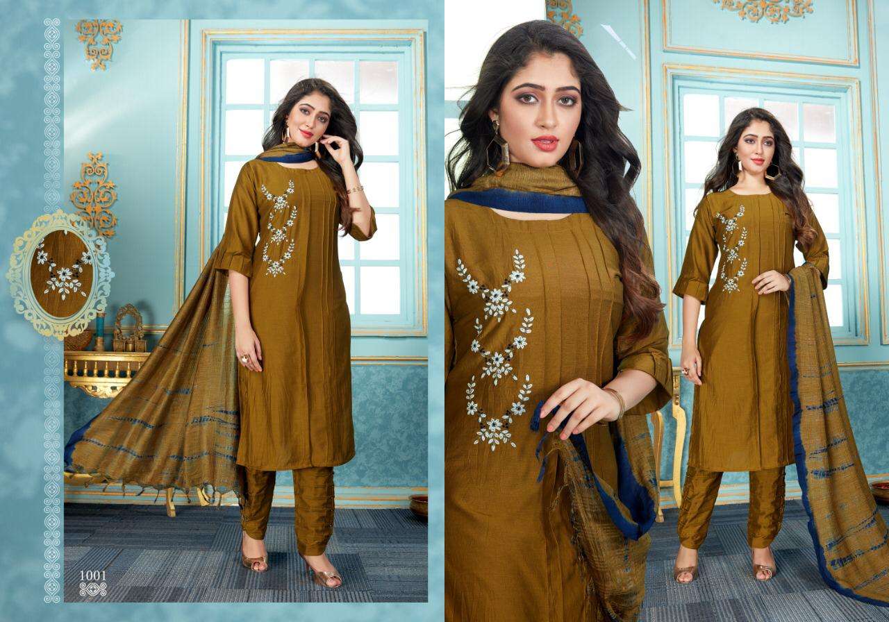 PADMINI BY ARION 1001 TO 1005 SERIES PAKISTANI SUITS BEAUTIFUL FANCY COLORFUL STYLISH PARTY WEAR & OCCASIONAL WEAR FANCY CHINON WITH TWO TONE DRESSES AT WHOLESALE PRICE