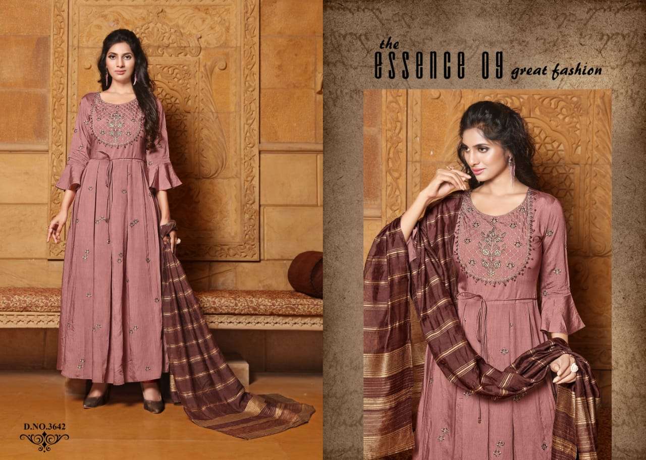 GAJBAN BY YAMI FASHION 3641 to 3646 SERIES BEAUTIFUL SUITS STYLISH FANCY COLORFUL CASUAL WEAR & ETHNIC WEAR VISCOSE CHANDERI WITH WORK DRESSES AT WHOLESALE PRICE