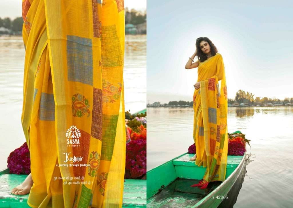 PALKHI VOL-6 BY SASYA DESIGNER 42001 TO 42010 SERIES INDIAN TRADITIONAL WEAR COLLECTION BEAUTIFUL STYLISH FANCY COLORFUL PARTY WEAR & OCCASIONAL WEAR PURE LINEN SAREES AT WHOLESALE PRICE