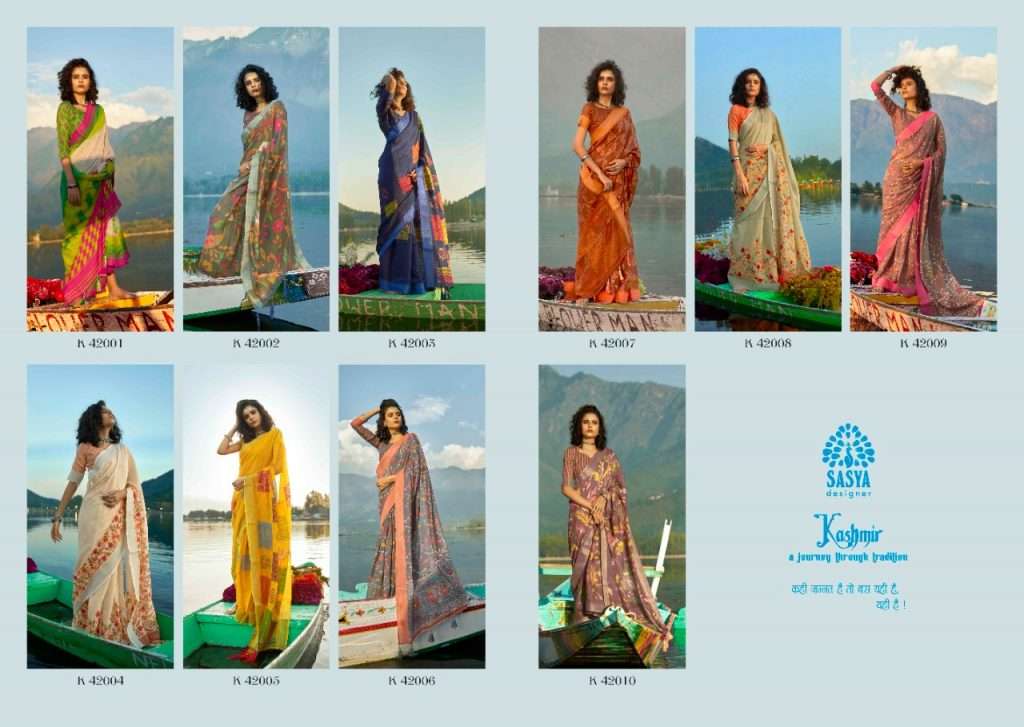PALKHI VOL-6 BY SASYA DESIGNER 42001 TO 42010 SERIES INDIAN TRADITIONAL WEAR COLLECTION BEAUTIFUL STYLISH FANCY COLORFUL PARTY WEAR & OCCASIONAL WEAR PURE LINEN SAREES AT WHOLESALE PRICE
