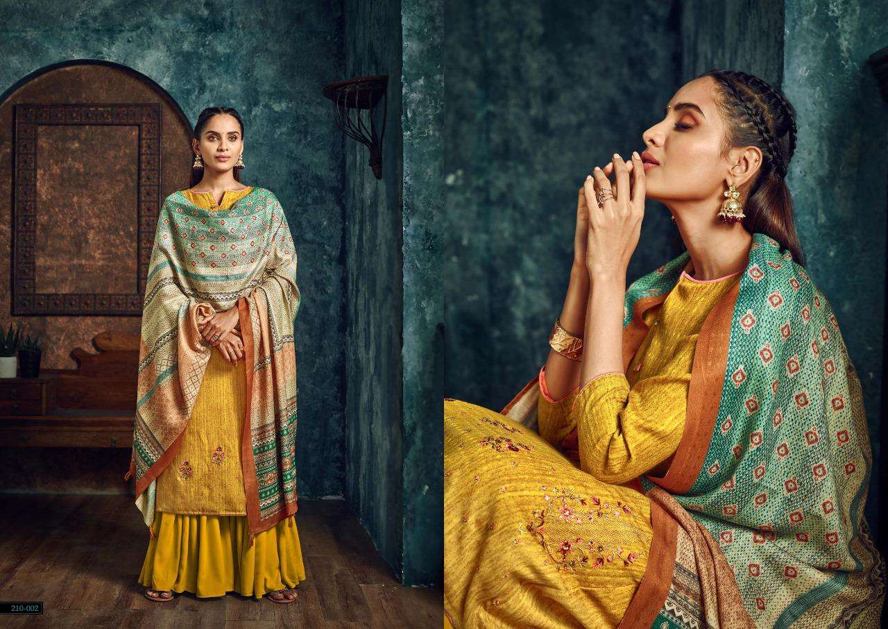 YASMIN VOL-2 BY SARGAM PRINT 210-001 TO 210-006 SERIES DESIGNER SUITS COLLECTION BEAUTIFUL STYLISH FANCY COLORFUL PARTY WEAR & OCCASIONAL WEAR PURE PASHMINA PRINTED DRESSES AT WHOLESALE PRICE