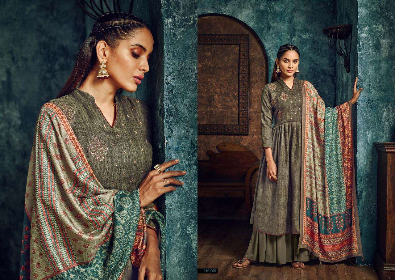 YASMIN VOL-2 BY SARGAM PRINT 210-001 TO 210-006 SERIES DESIGNER SUITS COLLECTION BEAUTIFUL STYLISH FANCY COLORFUL PARTY WEAR & OCCASIONAL WEAR PURE PASHMINA PRINTED DRESSES AT WHOLESALE PRICE