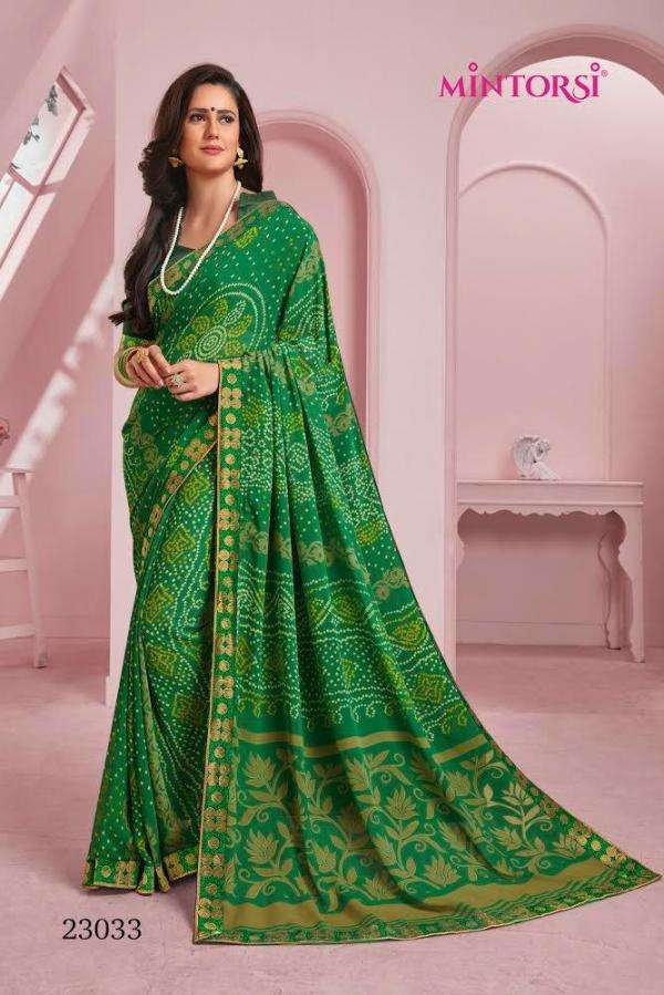 MIRANGI COLOUR BY MINTORSI 23031 TO 23034 SERIES INDIAN TRADITIONAL WEAR COLLECTION BEAUTIFUL STYLISH FANCY COLORFUL PARTY WEAR & OCCASIONAL WEAR SOFT GEORGETTE PRINTED SAREES AT WHOLESALE PRICE