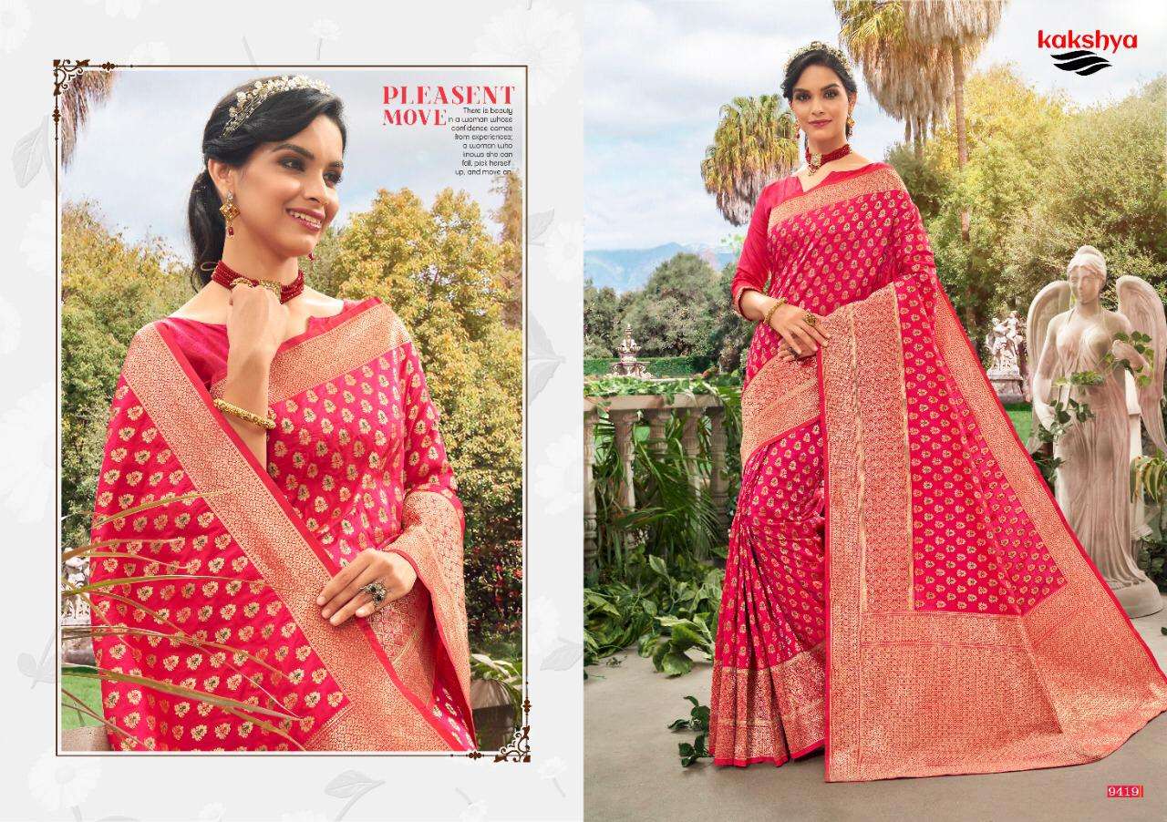 SENORITA BY KAKSHYA 9419 TO 9422 SERIES INDIAN TRADITIONAL WEAR COLLECTION BEAUTIFUL STYLISH FANCY COLORFUL PARTY WEAR & OCCASIONAL WEAR SILK SAREES AT WHOLESALE PRICE