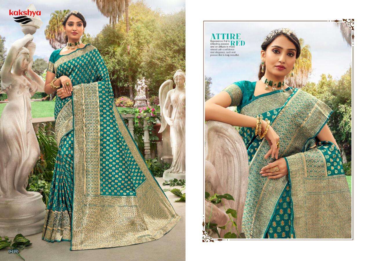 SENORITA BY KAKSHYA 9419 TO 9422 SERIES INDIAN TRADITIONAL WEAR COLLECTION BEAUTIFUL STYLISH FANCY COLORFUL PARTY WEAR & OCCASIONAL WEAR SILK SAREES AT WHOLESALE PRICE
