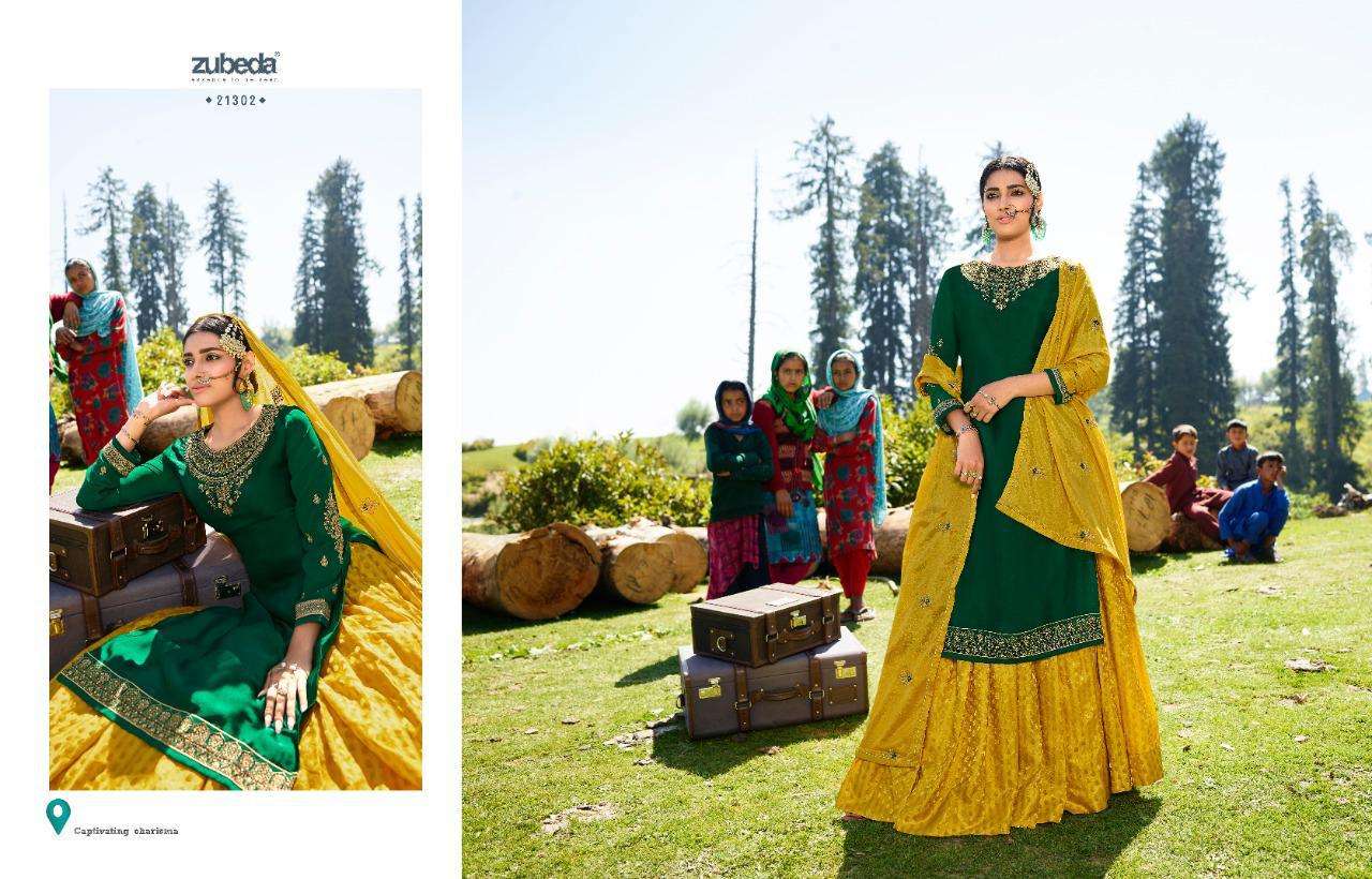 AAHANA BY ZUBEDA 21301 TO 21308 SERIES BEAUTIFUL PAKISTANI SUITS COLORFUL STYLISH FANCY CASUAL WEAR & ETHNIC WEAR SATIN GEORGETTE WITH EMBROIDERY DRESSES AT WHOLESALE PRICE