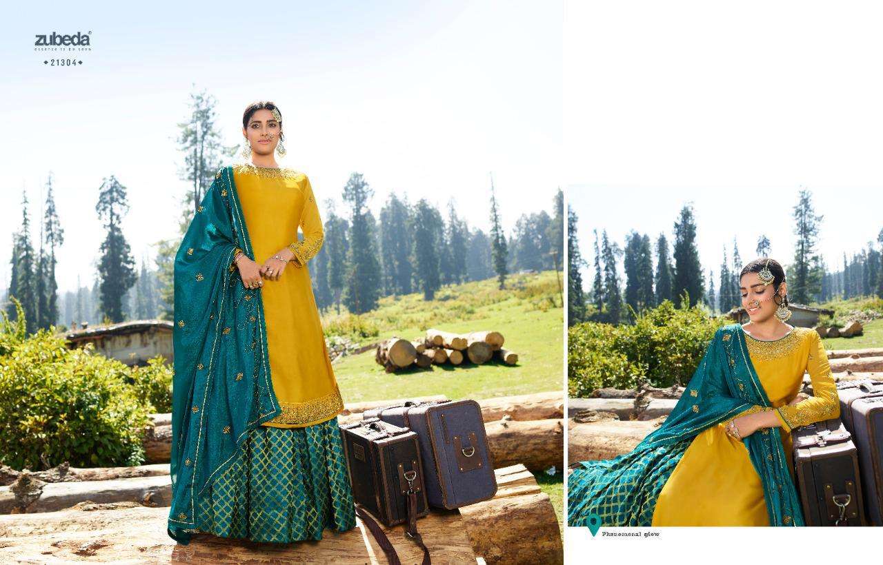 AAHANA BY ZUBEDA 21301 TO 21308 SERIES BEAUTIFUL PAKISTANI SUITS COLORFUL STYLISH FANCY CASUAL WEAR & ETHNIC WEAR SATIN GEORGETTE WITH EMBROIDERY DRESSES AT WHOLESALE PRICE