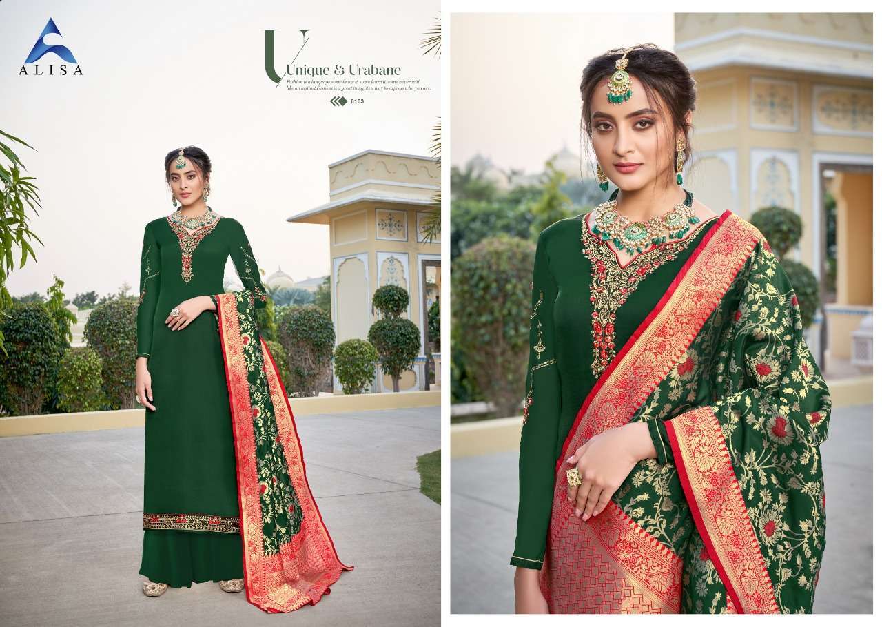 AMIRA VOL-15 BY ALISA 1601 TO 1606 SERIES BEAUTIFUL PAKISTANI SUITS COLORFUL STYLISH FANCY CASUAL WEAR & ETHNIC WEAR SATIN GEORGETTE WITH WORK DRESSES AT WHOLESALE PRICE