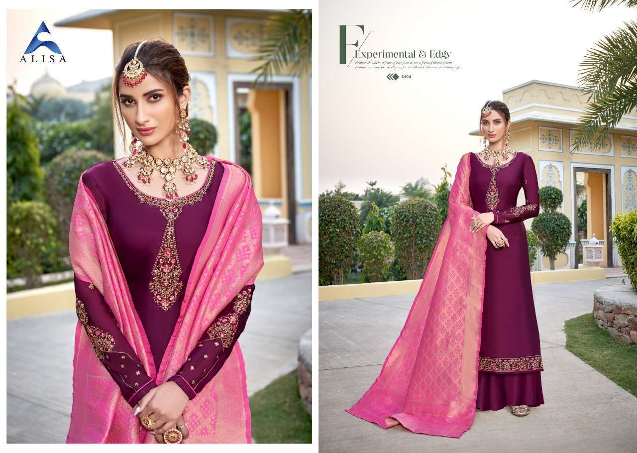 AMIRA VOL-15 BY ALISA 1601 TO 1606 SERIES BEAUTIFUL PAKISTANI SUITS COLORFUL STYLISH FANCY CASUAL WEAR & ETHNIC WEAR SATIN GEORGETTE WITH WORK DRESSES AT WHOLESALE PRICE