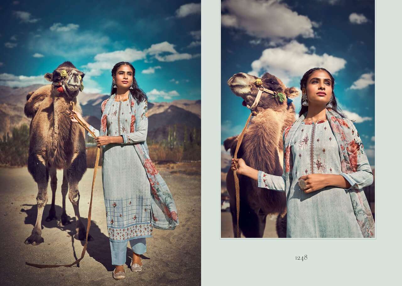 REEL BY LAXMIMAYA SILK MILLS 1246 TO 1255 SERIES BEAUTIFUL COLORFUL STYLISH FANCY CASUAL WEAR & ETHNIC WEAR & READY TO WEAR PURE TWILL PASHMINA DIGITAL PRINTED DRESSES AT WHOLESALE PRICE