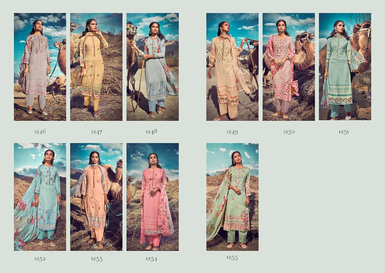 REEL BY LAXMIMAYA SILK MILLS 1246 TO 1255 SERIES BEAUTIFUL COLORFUL STYLISH FANCY CASUAL WEAR & ETHNIC WEAR & READY TO WEAR PURE TWILL PASHMINA DIGITAL PRINTED DRESSES AT WHOLESALE PRICE