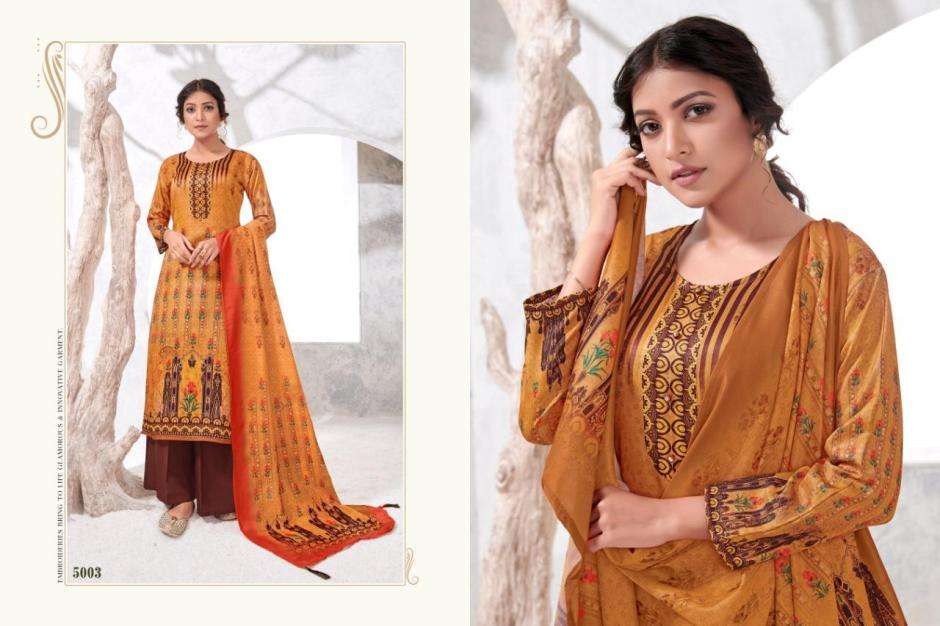 SHAHIN BY VRUNDA TEX 5001 TO 5003 SERIES DESIGNER SHARARA SUITS COLLECTION BEAUTIFUL STYLISH COLORFUL FANCY PARTY WEAR & OCCASIONAL WEAR POLY JAM SATIN DIGITAL PRINTED DRESSES AT WHOLESALE PRICE