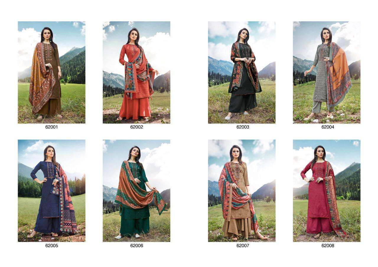 WINTER GARNET BY YUVINA EXPORTS 62001 TO 62008 SERIES DESIGNER SHARARA SUITS COLLECTION BEAUTIFUL STYLISH COLORFUL FANCY PARTY WEAR & OCCASIONAL WEAR TOP DYED SHADARI WITH EMBROIDERY DRESSES AT WHOLESALE PRICE