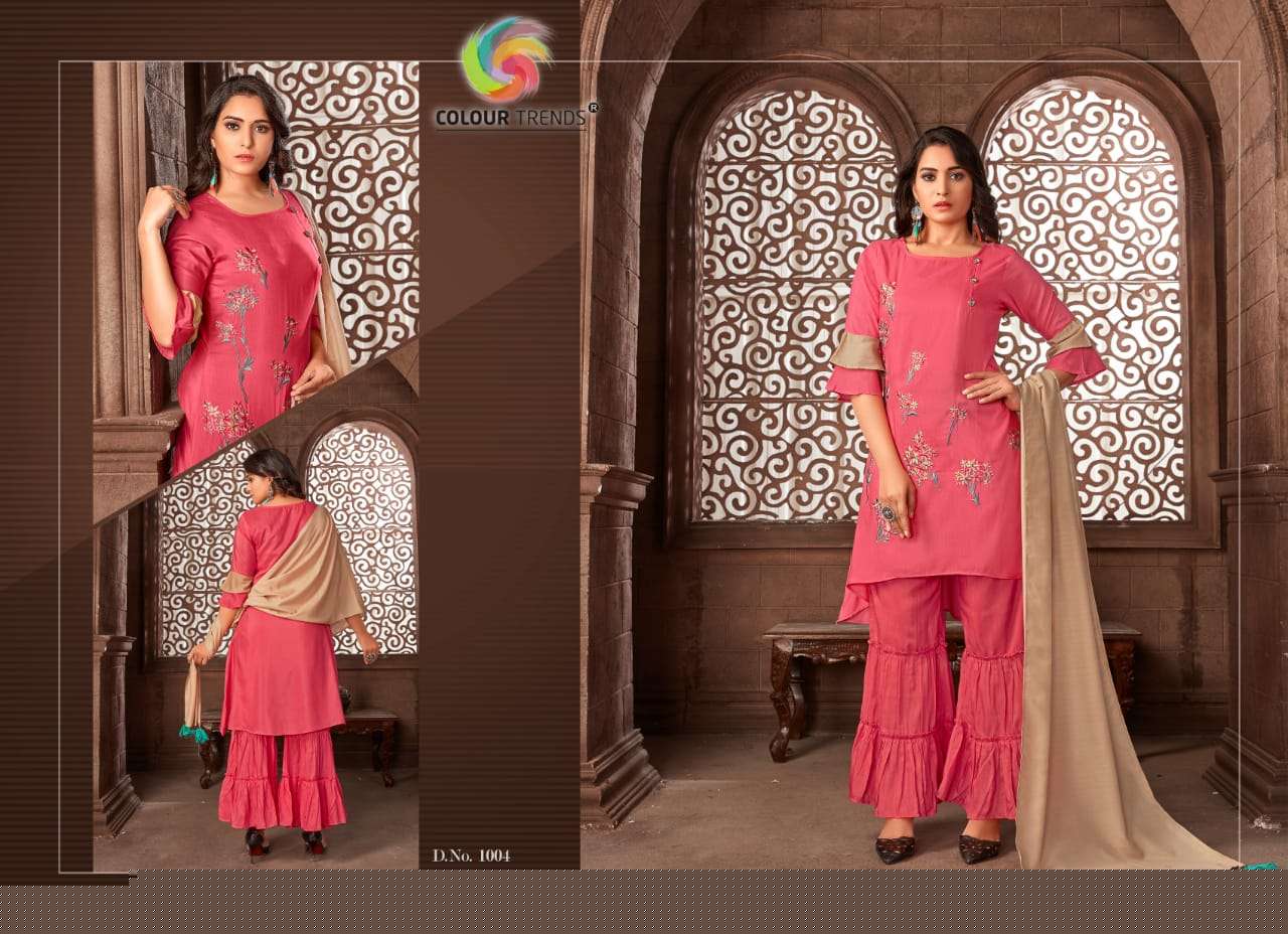 OOTD BY COLOUR TRENDZ 1001 TO 1004 SERIES BEAUTIFUL COLORFUL STYLISH PRETTY PARTY WEAR CASUAL WEAR OCCASIONAL WEAR PC COTTON PRINTED DRESSES AT WHOLESALE PRICE