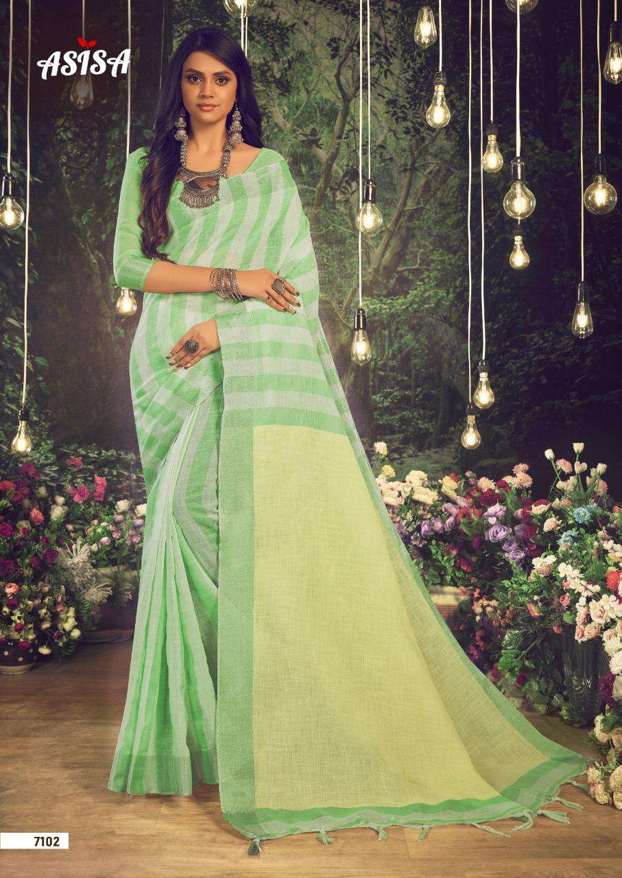 KANIKA BY ASISA 7101 TO 7106 SERIES INDIAN TRADITIONAL WEAR COLLECTION BEAUTIFUL STYLISH FANCY COLORFUL PARTY WEAR & OCCASIONAL WEAR COTTON SILK PRINTED SAREES AT WHOLESALE PRICE