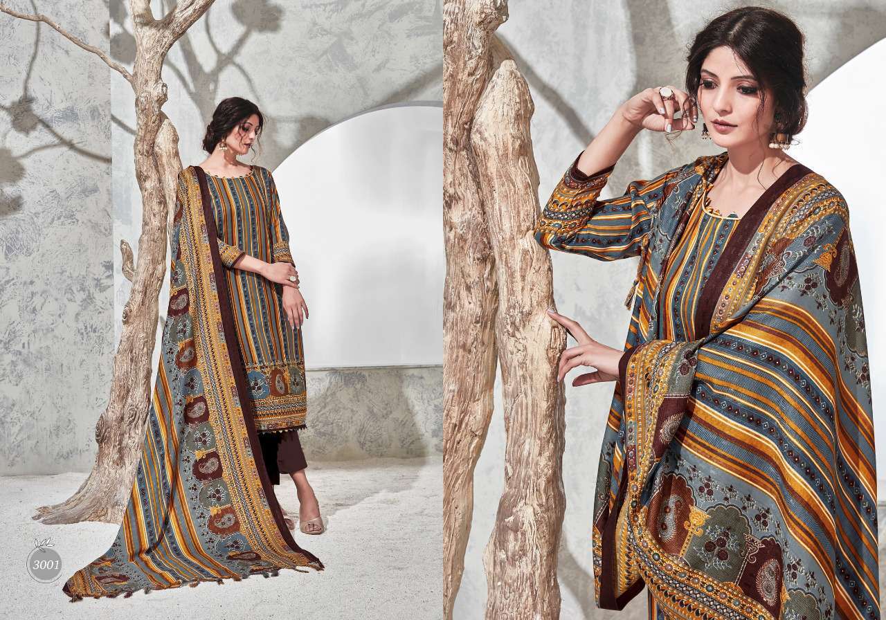 ZAREEN VOL-3 BY CHANDRA FASHION 3001 TO 3008 SERIES Z BEAUTIFUL PAKISTANI SUITS COLORFUL STYLISH FANCY CASUAL WEAR & ETHNIC WEAR PURE PASHMINA DESIGNER PRINT DRESSES AT WHOLESALE PRICE