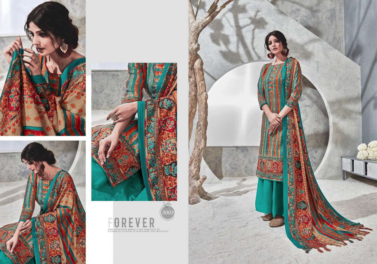 ZAREEN VOL-3 BY CHANDRA FASHION 3001 TO 3008 SERIES Z BEAUTIFUL PAKISTANI SUITS COLORFUL STYLISH FANCY CASUAL WEAR & ETHNIC WEAR PURE PASHMINA DESIGNER PRINT DRESSES AT WHOLESALE PRICE