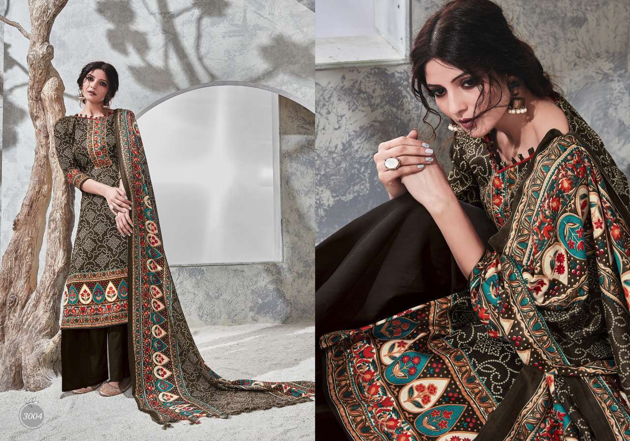 ZAREEN VOL-3 BY CHANDRA FASHION 3001 TO 3008 SERIES Z BEAUTIFUL PAKISTANI SUITS COLORFUL STYLISH FANCY CASUAL WEAR & ETHNIC WEAR PURE PASHMINA DESIGNER PRINT DRESSES AT WHOLESALE PRICE