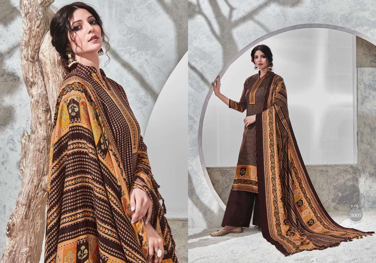 ZAREEN VOL-3 BY CHANDRA FASHION 3001 TO 3008 SERIES Z BEAUTIFUL PAKISTANI SUITS COLORFUL STYLISH FANCY CASUAL WEAR & ETHNIC WEAR PURE PASHMINA DESIGNER PRINT DRESSES AT WHOLESALE PRICE
