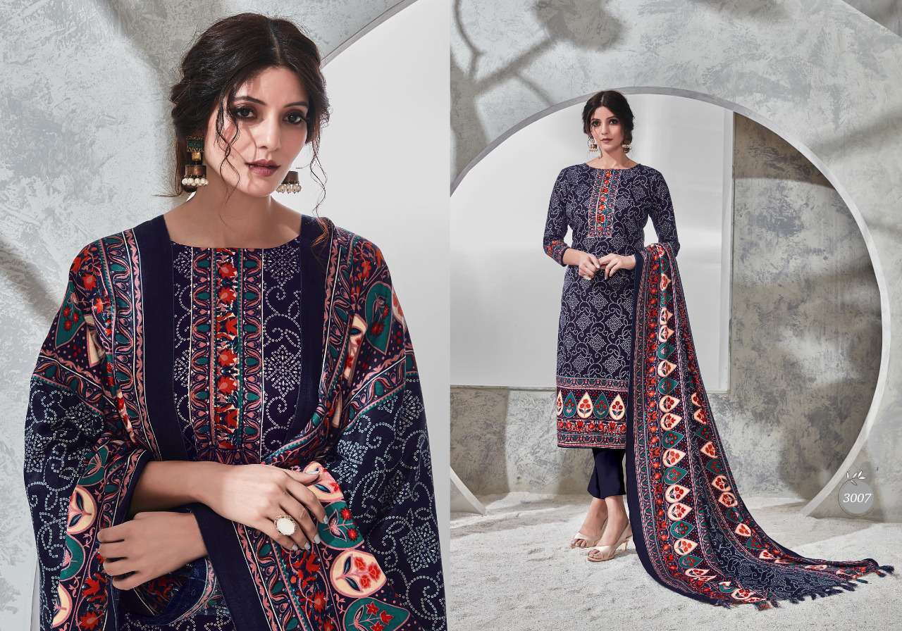 ZAREEN VOL-3 BY CHANDRA FASHION 3001 TO 3008 SERIES Z BEAUTIFUL PAKISTANI SUITS COLORFUL STYLISH FANCY CASUAL WEAR & ETHNIC WEAR PURE PASHMINA DESIGNER PRINT DRESSES AT WHOLESALE PRICE