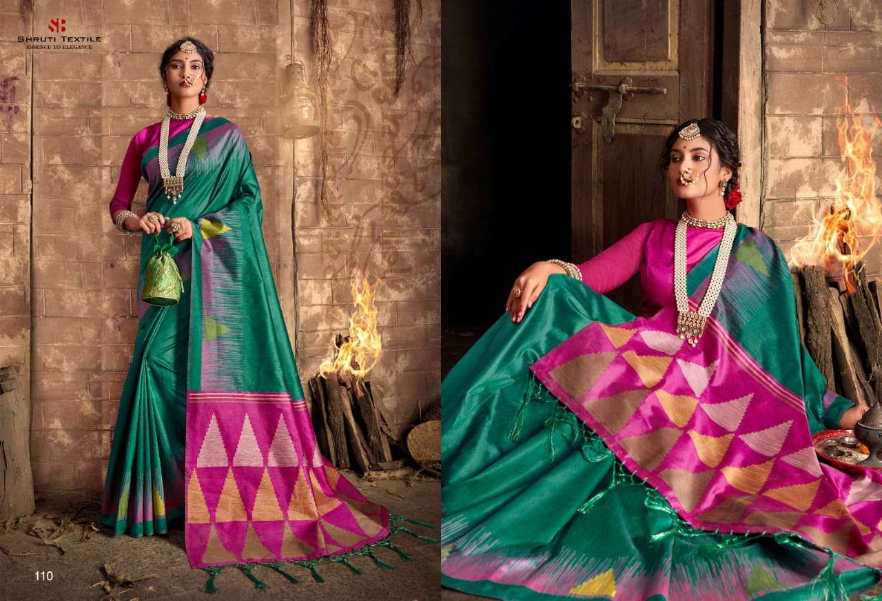 MAYRA BY SHRUTI 101 TO 111 SERIES INDIAN TRADITIONAL WEAR COLLECTION BEAUTIFUL STYLISH FANCY COLORFUL PARTY WEAR & OCCASIONAL WEAR FANCY PRINTED SAREES AT WHOLESALE PRICE