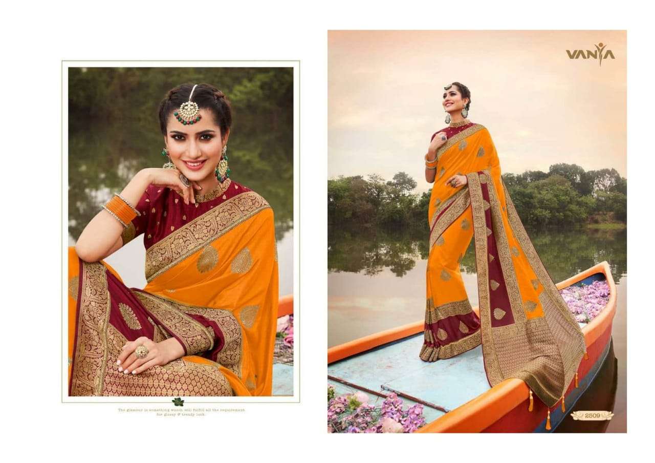 VANYA VOL-15 BY VANYA 2501 TO 2515 SERIES INDIAN TRADITIONAL WEAR COLLECTION BEAUTIFUL STYLISH FANCY COLORFUL PARTY WEAR & OCCASIONAL WEAR FANCY SAREES AT WHOLESALE PRICE