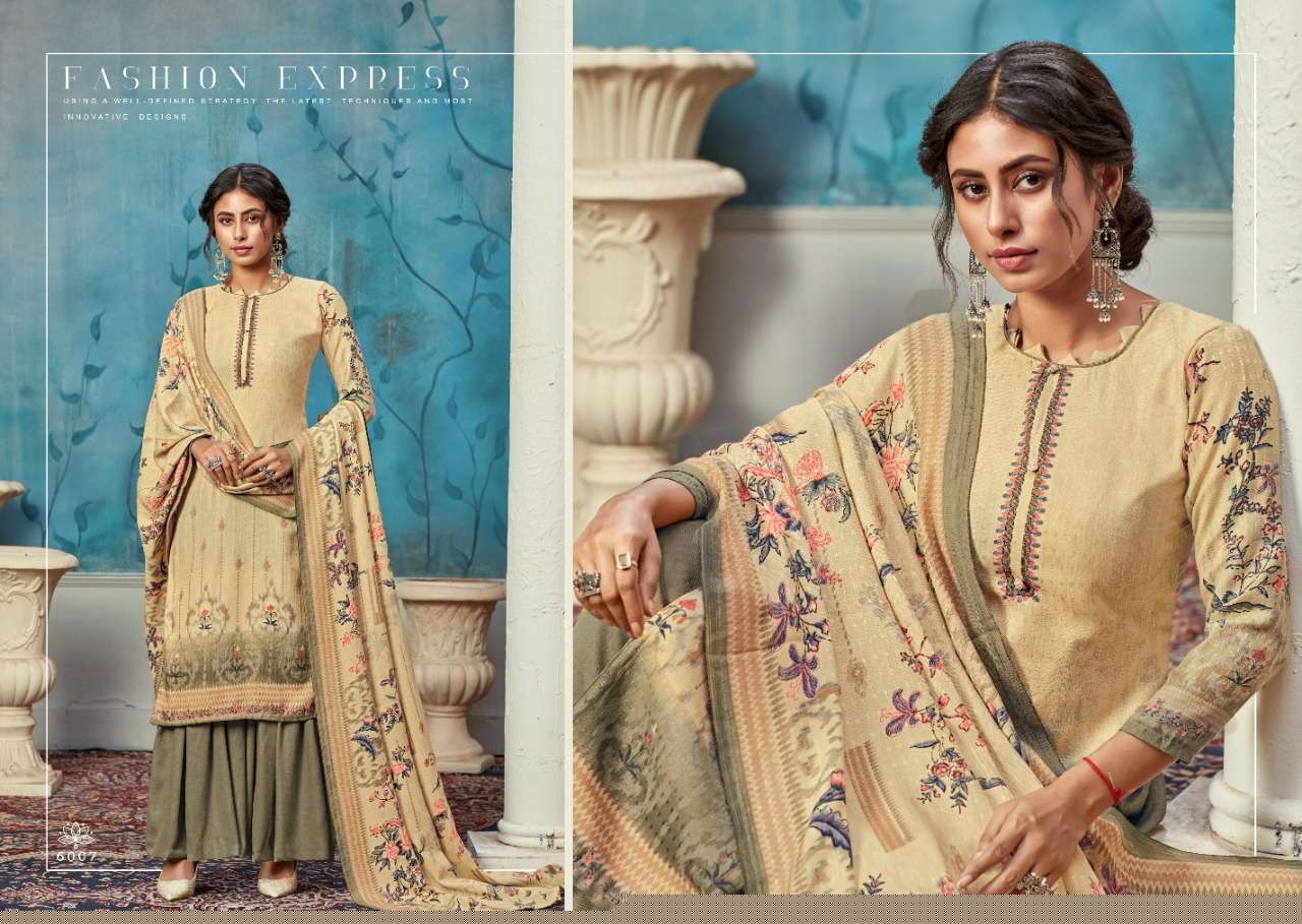 LISA BY VIJAYA FASHION 6001 TO 6010 SERIES SUITS BEAUTIFUL FANCY COLORFUL STYLISH PARTY WEAR & OCCASIONAL WEAR PURE PASHMINA DOBBY PRINTED DRESSES AT WHOLESALE PRICE