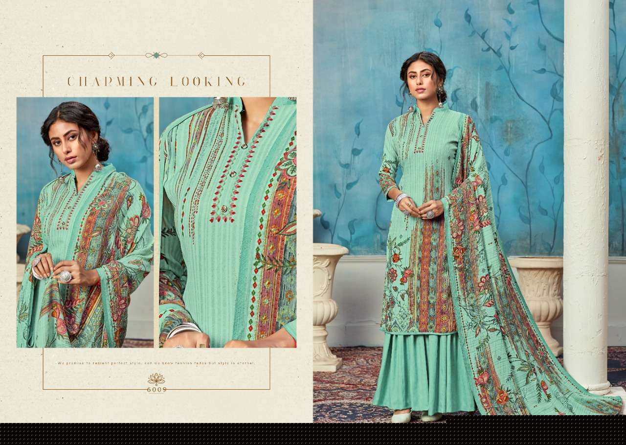 LISA BY VIJAYA FASHION 6001 TO 6010 SERIES SUITS BEAUTIFUL FANCY COLORFUL STYLISH PARTY WEAR & OCCASIONAL WEAR PURE PASHMINA DOBBY PRINTED DRESSES AT WHOLESALE PRICE
