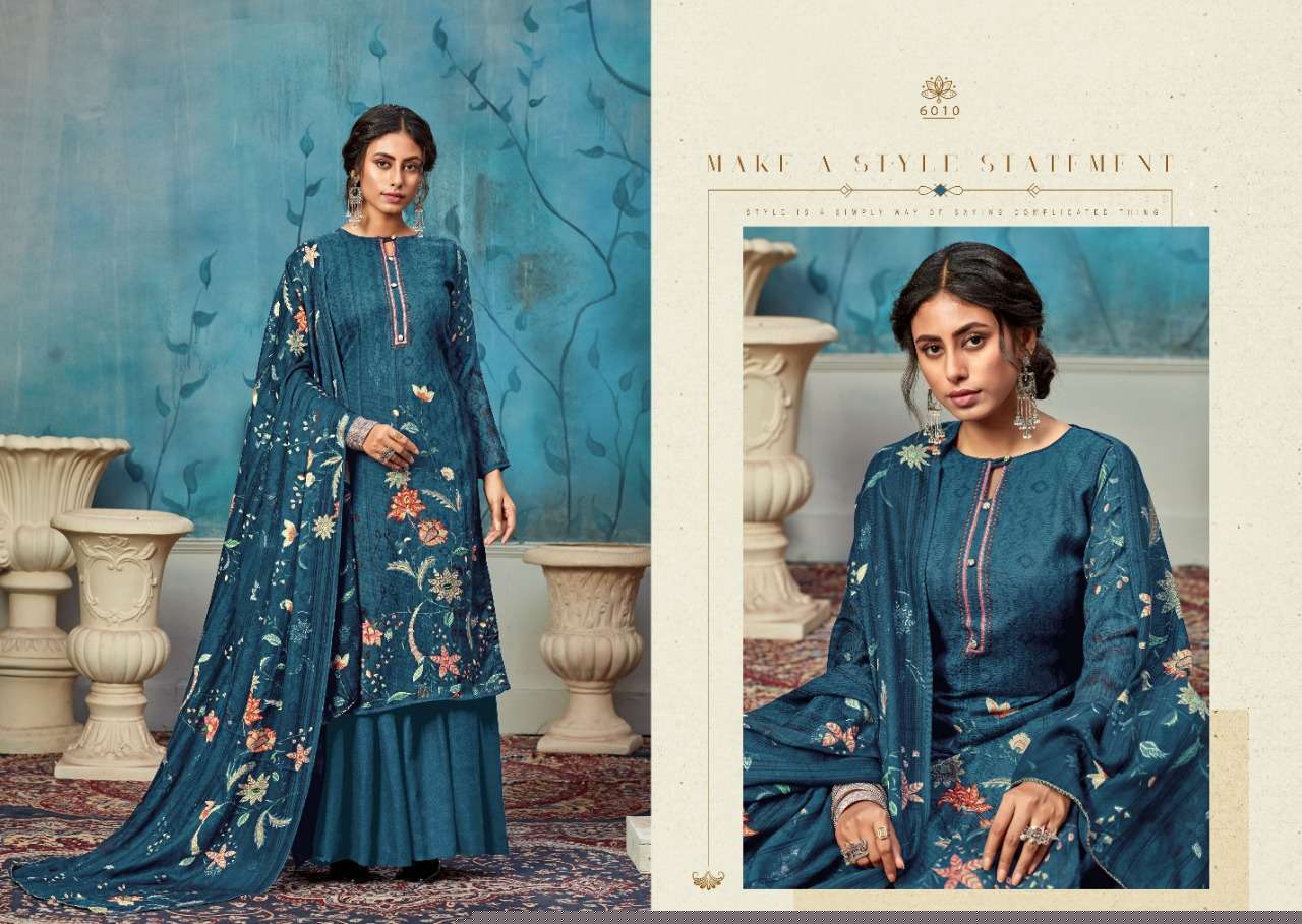 LISA BY VIJAYA FASHION 6001 TO 6010 SERIES SUITS BEAUTIFUL FANCY COLORFUL STYLISH PARTY WEAR & OCCASIONAL WEAR PURE PASHMINA DOBBY PRINTED DRESSES AT WHOLESALE PRICE