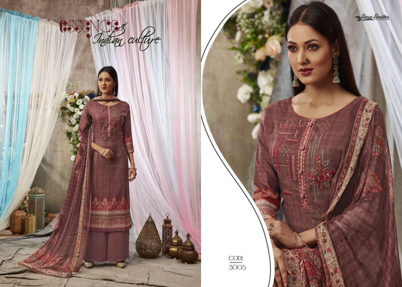 NAAZ BY NAAZ 3001 TO 3008 SERIES SUITS BEAUTIFUL FANCY COLORFUL STYLISH PARTY WEAR & OCCASIONAL WEAR PURE PASHMINA PRINTED DRESSES AT WHOLESALE PRICE