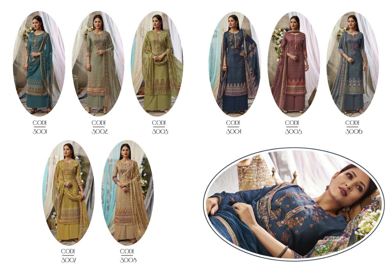 NAAZ BY NAAZ 3001 TO 3008 SERIES SUITS BEAUTIFUL FANCY COLORFUL STYLISH PARTY WEAR & OCCASIONAL WEAR PURE PASHMINA PRINTED DRESSES AT WHOLESALE PRICE
