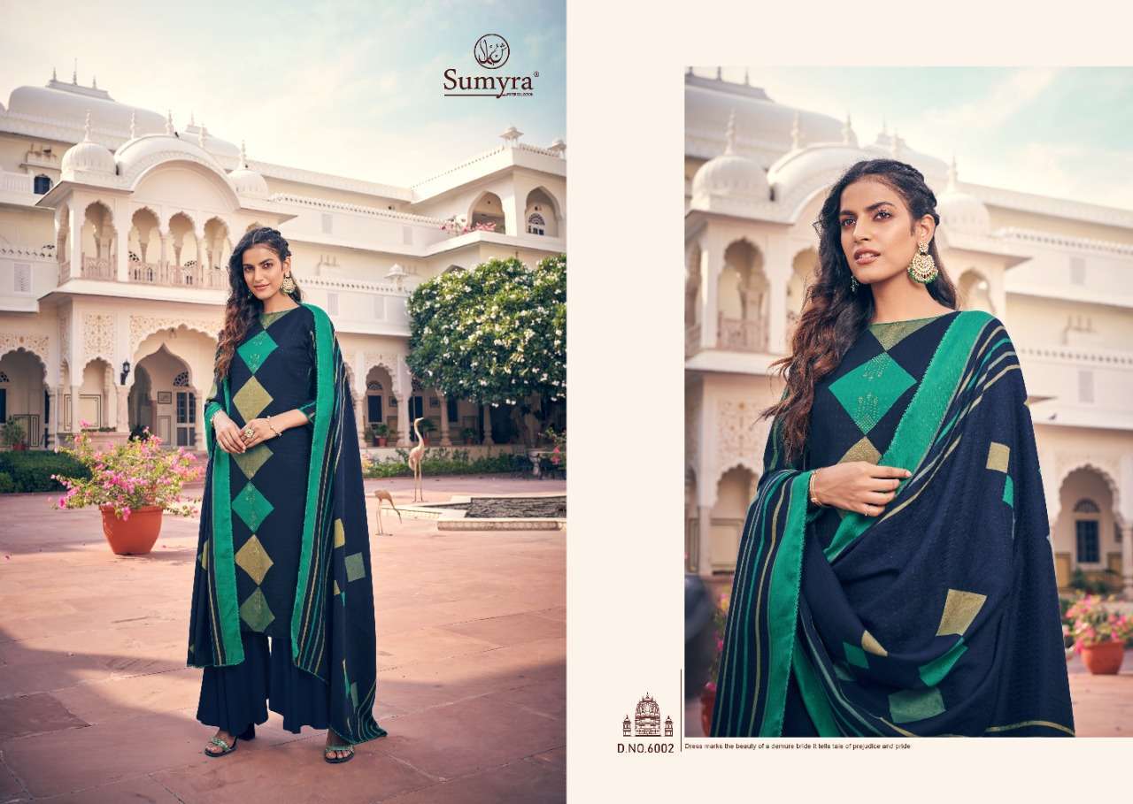 AFROZ BY SUMYRA 6001 TO 6008 SERIES SUITS BEAUTIFUL FANCY COLORFUL STYLISH PARTY WEAR & OCCASIONAL WEAR PURE PASHMINA PRINTED DRESSES AT WHOLESALE PRICE