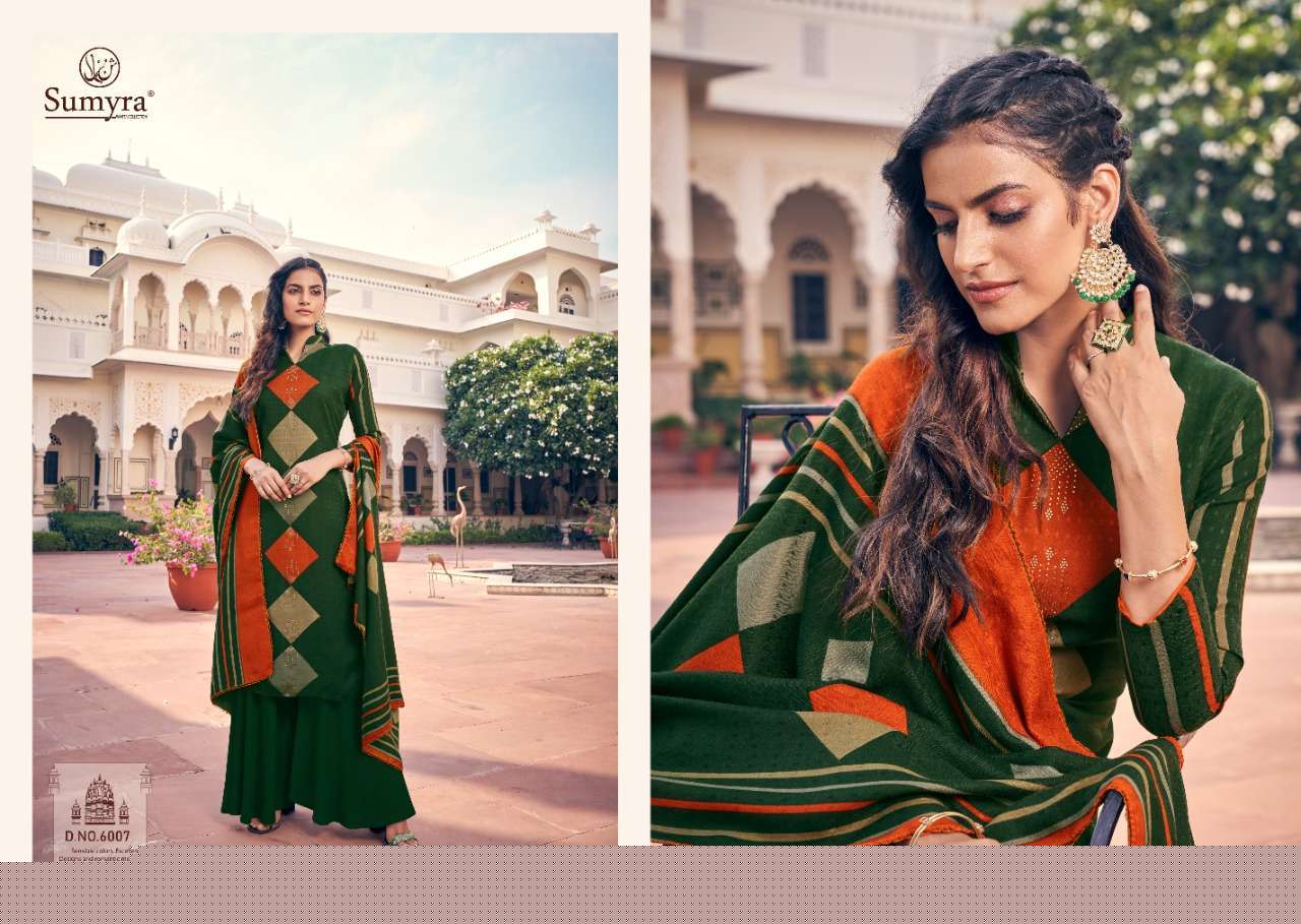 AFROZ BY SUMYRA 6001 TO 6008 SERIES SUITS BEAUTIFUL FANCY COLORFUL STYLISH PARTY WEAR & OCCASIONAL WEAR PURE PASHMINA PRINTED DRESSES AT WHOLESALE PRICE
