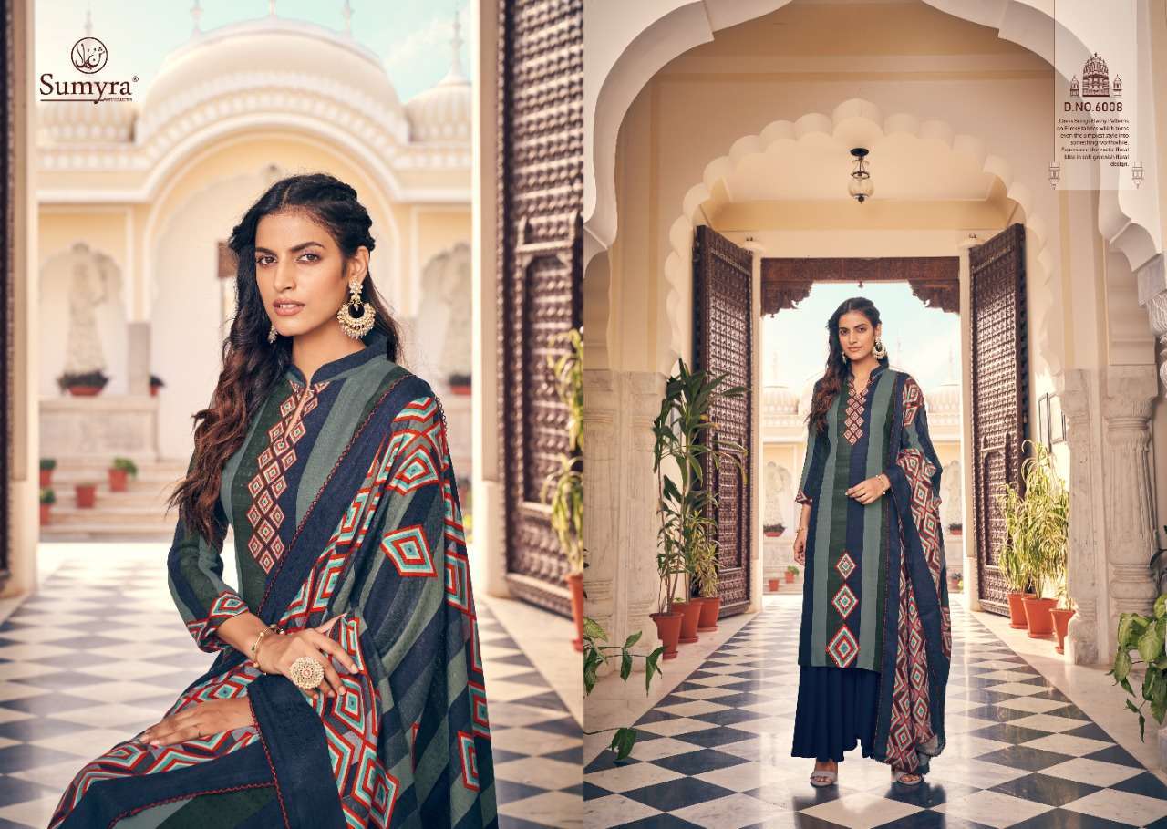 AFROZ BY SUMYRA 6001 TO 6008 SERIES SUITS BEAUTIFUL FANCY COLORFUL STYLISH PARTY WEAR & OCCASIONAL WEAR PURE PASHMINA PRINTED DRESSES AT WHOLESALE PRICE