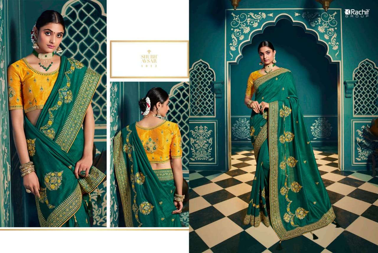RACHIT 1001 SERIES BY RACHIT 1001 TO 1014 SERIES COLORFUL BEAUTIFUL FANCY PARTY WEAR & TRADITIONAL WEAR SATIN GEORGETTE SAREES AT WHOLESALE PRICE