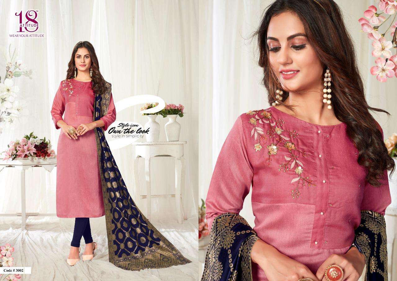 ODHNI VOL-3 BY 18 ATTITUDE 3001 TO 3007 SERIES DESIGNER BEAUTIFUL STYLISH FANCY COLORFUL CASUAL WEAR & ETHNIC WEAR & READY TO WEAR LINEN SARTIN PRINTED KURTIS AT WHOLESALE PRICE
