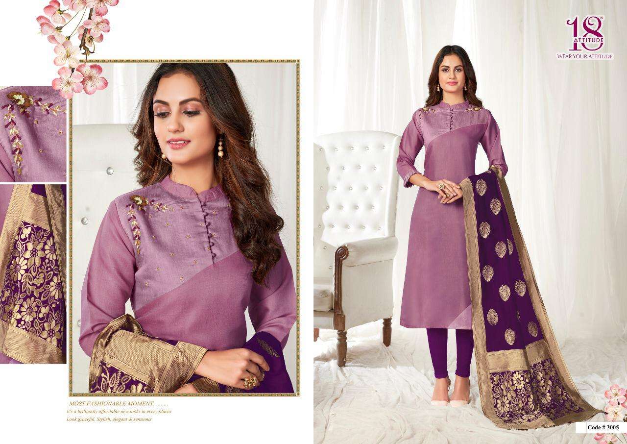 ODHNI VOL-3 BY 18 ATTITUDE 3001 TO 3007 SERIES DESIGNER BEAUTIFUL STYLISH FANCY COLORFUL CASUAL WEAR & ETHNIC WEAR & READY TO WEAR LINEN SARTIN PRINTED KURTIS AT WHOLESALE PRICE