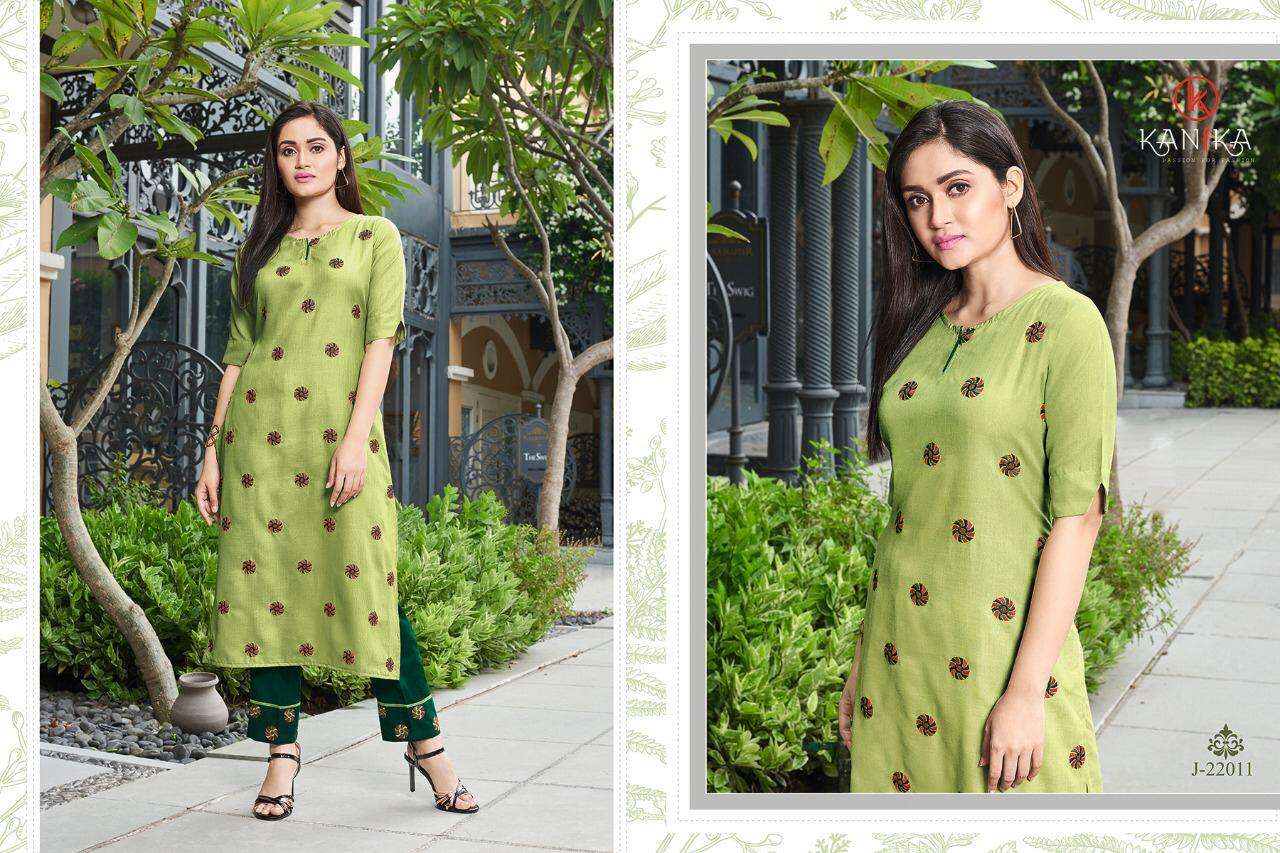 JULITE VOL-2 BY KANIKA 22007 TO 22012 SERIES DESIGNER BEAUTIFUL STYLISH FANCY COLORFUL CASUAL WEAR & ETHNIC WEAR & READY TO WEAR RUBY SLUB WITH EMBROIDERY KURTIS AT WHOLESALE PRICE